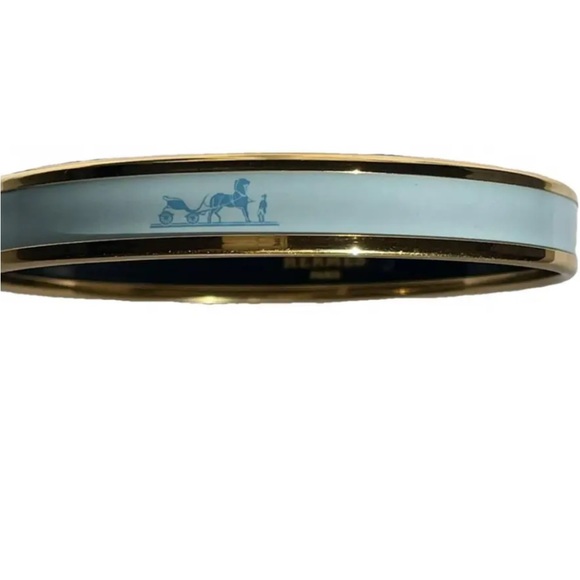 HERMES Bangle Bracelet, Authentic, Light Blue 62mm Austria - Picture 8 of 8